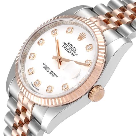 rolex datejust rose gold diamonds|36mm rolex datejust rose gold.